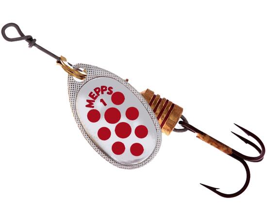 Блесна Mepps Aglia PTS 1 Rouges AG серебро/красн.точ 3,5g    (C08), Цвет: Серебро/Красная, Вес блесны (г): 3,5, фото 