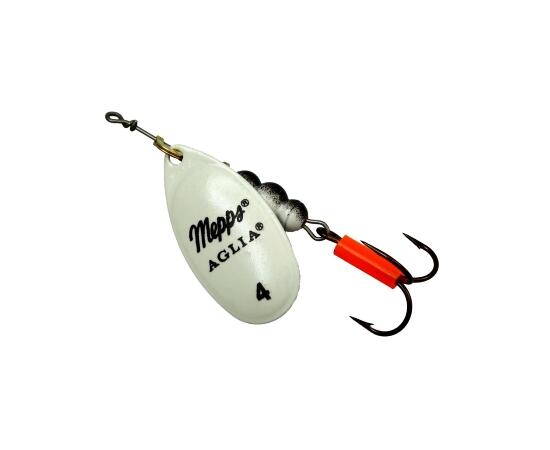 Блесна Mepps Aglia Fluo 4 Phospho фосфор 9g    (F11), Цвет: Phospho/Белая (светится в темноте), Вес блесны (г): 9, фото 