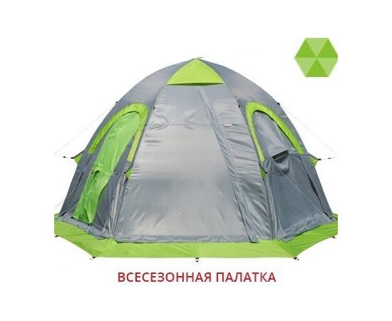 Универсальная палатка Лотос 5У Шторм (Серо-салатовый), Цвет: Серо-салатовый, Вместимость (чел): 4, Кол-во граней: 6, фото 