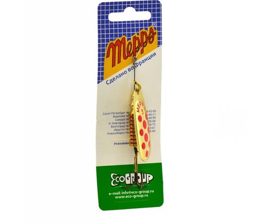 Блесна Mepps Comet 5 OR/ PTS Rouges золото/красн.точ 11g    (G09), фото , изображение 4
