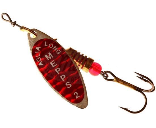 Блесна Mepps Aglia Long Redbo 2 AG серебро/красн.наклейка 7g    (D49), Цвет: Red/Silver (Красная/Серебро), Вес блесны (г): 7, фото 