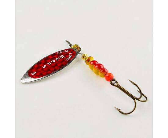 Блесна Mepps Aglia Long Redbo 3 AG серебро/красн.наклейка 11,5g    (E44), Цвет: Red/Silver (Красная/Серебро), Вес блесны (г): 11.5, фото , изображение 3
