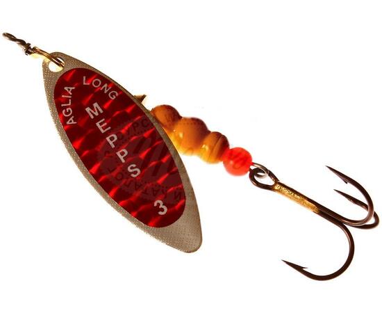 Блесна Mepps Aglia Long Redbo 3 AG серебро/красн.наклейка 11,5g    (E44), Цвет: Red/Silver (Красная/Серебро), Вес блесны (г): 11.5, фото 