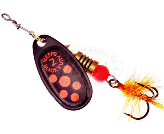 Блесна Mepps Black Fury MOUCH 2 Orange N черный  4,5g    (D36), Цвет: Черная/Красная, Вес блесны (г): 4,5, фото 