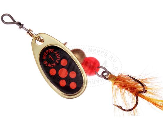 Блесна Mepps Black Fury MOUCH 1 Orange OR золото 3,5g    (C39), Цвет: Золото/Красная, Вес блесны (г): 3,5, фото 