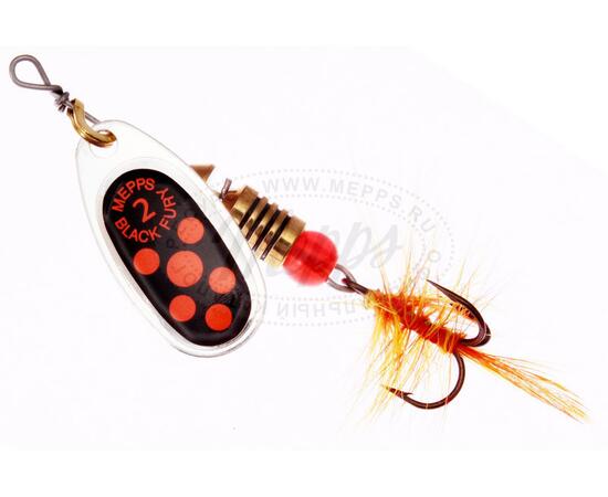 Блесна Mepps Black Fury MOUCH 2 Orange AG серебро 4,5g    (D34), Цвет: Серебро/Красная, Вес блесны (г): 4,5, фото 