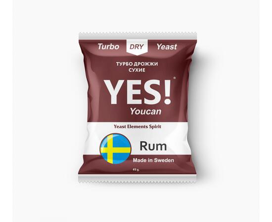 Спиртовые турбо дрожжи YES! YouCan Rum, 45 г.,, Название дрожжей: Rum, фото 