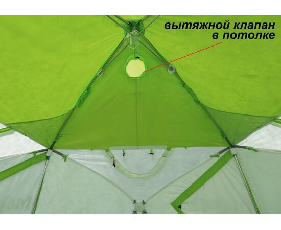 Утепленная зимняя палатка Лотос КубоЗонт 4 Компакт Термо (Серо-Салатовый) Модель 2022, фото , изображение 13