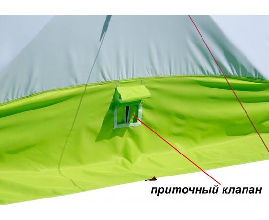 Утепленная зимняя палатка Лотос КубоЗонт 4 Компакт Термо (Серо-Салатовый) Модель 2022, фото , изображение 18
