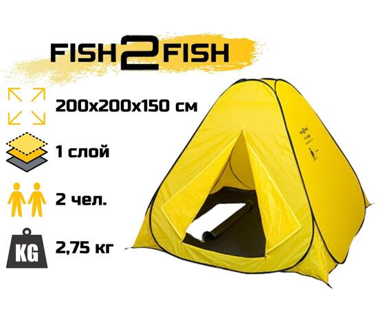 Зимняя палатка Fish2Fish автоматическая (дно на молнии) 200х200х150 см, фото 