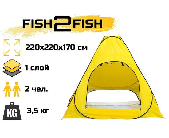 Зимняя палатка Fish2Fish автоматическая (дно на молнии) 220х220х170 см, фото 