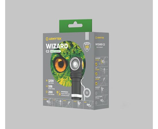 Фонарь Armytek Wizard C2 Magnet USB+18650 / 1120 лм / TIR 70°:120° Теплый свет., фото , изображение 6