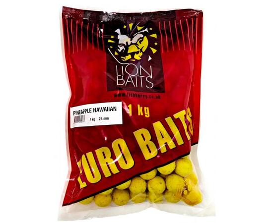 Lion Baits Бойлы тонущие серии EURO BAITS 24 мм Ананас Гавайский Pineapple Hawaiian - 1 кг, Вкус для группировки: ананас Гавайский, фото 