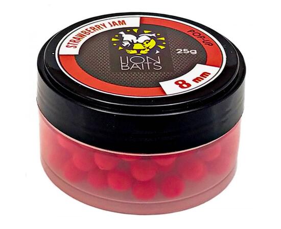Lion Baits Бойл (pop-up) Strawberry Jam 8 мм - 25 г, Вкус для группировки: STRAWBERRY JAM, Вид рыбы: карп и амур, Диаметр (мм): 8, фото 