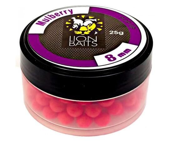 Lion Baits Бойл (pop-up) Mulberry 8 мм - 25 г, Вкус для группировки: Mulberry, Вид рыбы: карп и амур, Диаметр (мм): 8, фото 