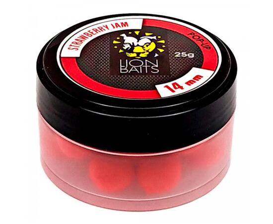 Lion Baits Бойл (pop-up) Strawberry Jam 14 мм - 25 г, Вкус: Strawberry Jam, Вид рыбы: карп и амур, Диаметр (мм): 14, фото 