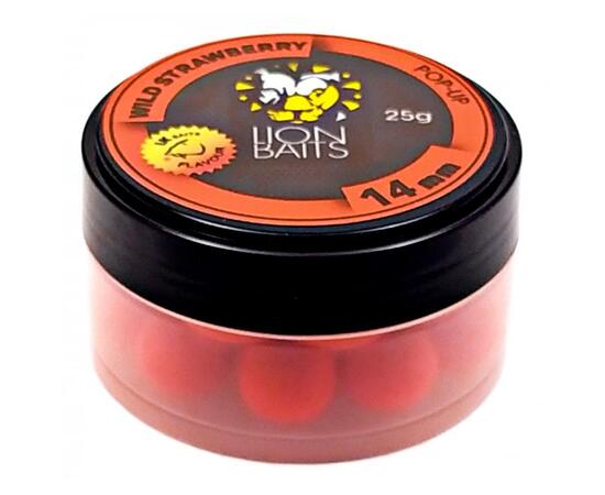 Lion Baits Бойл (pop-up) Wild Strawberry 14 мм - 25 г, Вкус: Wild Strawberry, Вид рыбы: карп и амур, Диаметр (мм): 14, фото 