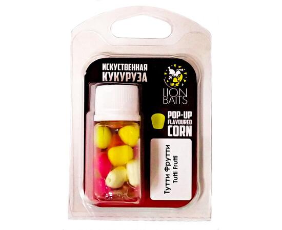 Lion Baits (Pop-up) Кукуруза искусственная плавающая  (Flavoured Corn) в дипе "Тутти-Фрутти", Вкус: Тутти-фрутти, фото 