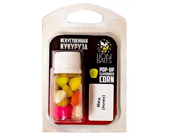 Lion Baits (Pop-up) Кукуруза искусственная плавающая  (Flavoured Corn) в дипе "Мед", Вкус: Мед, фото 