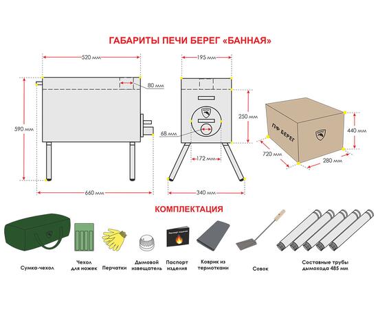 Печь Берег Банная для мобильной бани, фото 