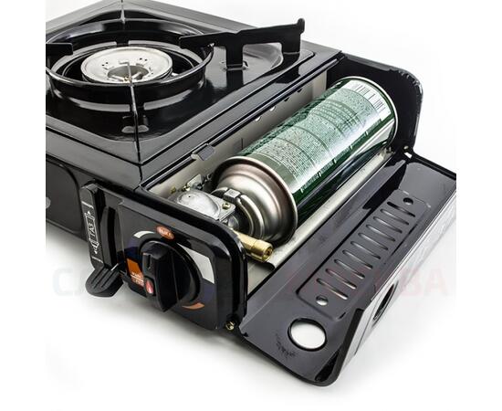 Плита настольная газовая Следопыт Black PF-GST-N10 с переходником, фото , изображение 5