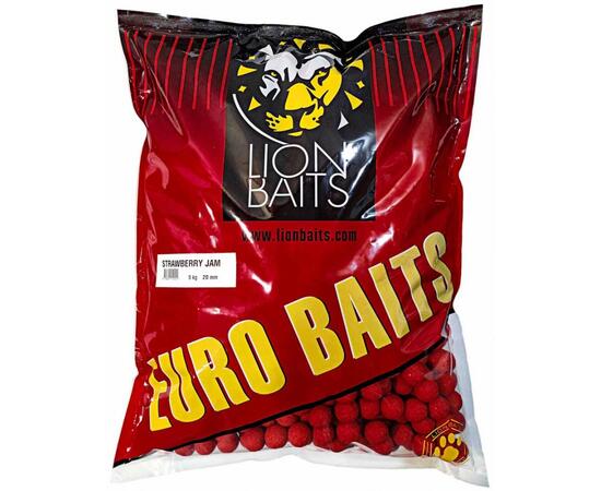 Lion Baits Бойлы тонущие серии EURO BAITS 20 мм (Клубничный джем) Strawberry Jam - 5 кг, Вкус: Strawberry Jam, Вид рыбы: Карп, Диаметр (мм): 20, фото 