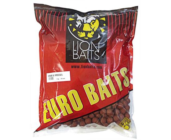 Lion Baits Бойлы тонущие серии EURO BAITS 20 мм (Краб и ракушка) Crab & Mussel - 5 кг, Вкус: Crab & Mussel, Вид рыбы: Карп, Диаметр (мм): 20, фото 