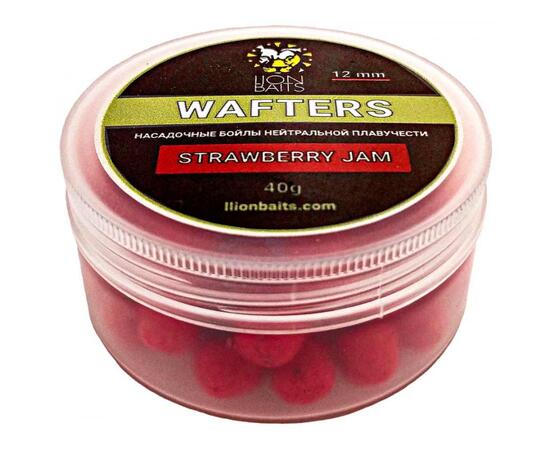 Lion Baits Бойлы нейтральной плавучести Wafters STRAWBERRY JAM Клубника 12 мм 40 гр, Вкус: клубничный джем, Диаметр (мм): 12, фото 