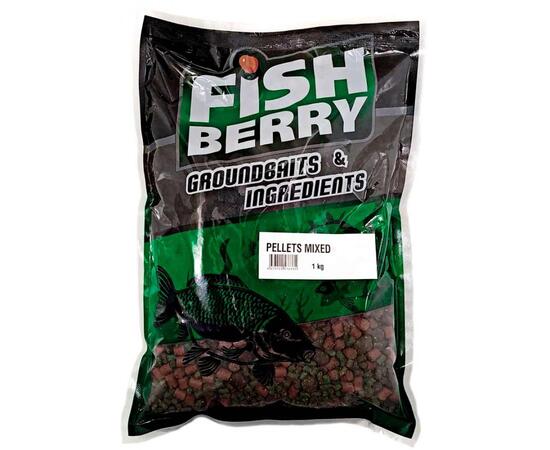 Lion Baits Пеллетс карповый медленно растворимый FishBerry Mixed миксованный - 1 кг, фото 