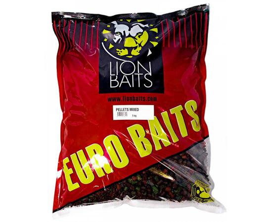 Lion Baits Пеллетс карповый медленно растворимый FishBerry Mixed миксованный - 5 кг, фото 