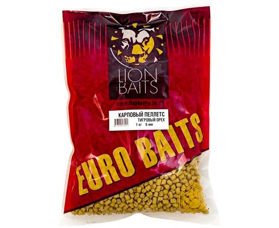 Lion Baits Пеллетс карповый Carp pellets Тигровый орех желтый 6 мм - 1кг, Вкус: Тигровый орех, Вид рыбы: карп, сазан, амур, Диаметр (мм): 6 мм, фото 
