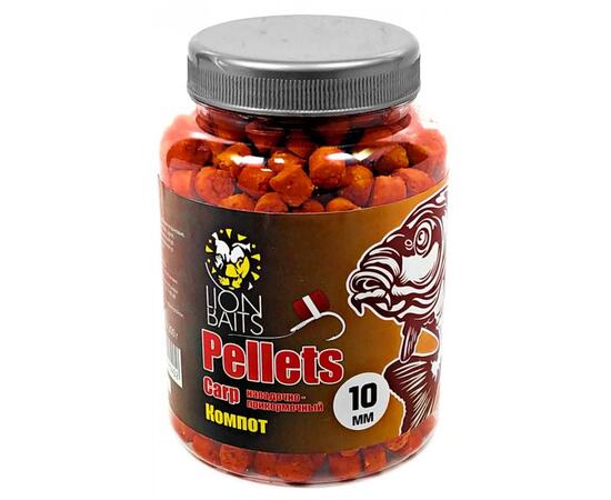 Lion Baits Пеллетс карповый Carp pellets Компот 10 мм - 300 гр, Вкус: Компот, Вид рыбы: карп, сазан, амур, Диаметр (мм): 10 мм, фото 
