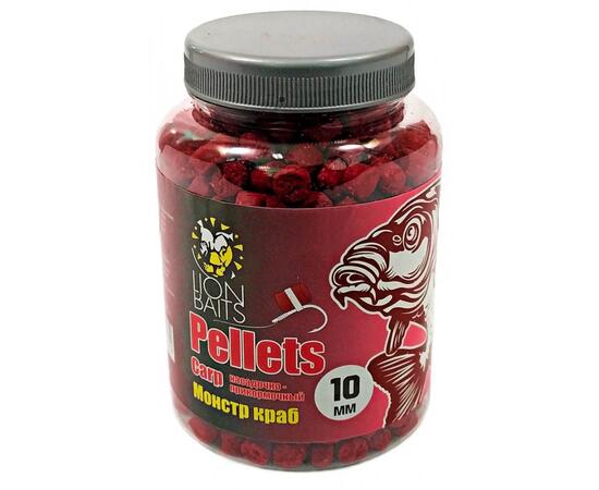 Lion Baits Пеллетс карповый Carp pellets Монстр краб 10 мм - 300 гр, Вкус: Монстр краб, Вид рыбы: карп, сазан, амур, Диаметр (мм): 10 мм, фото 