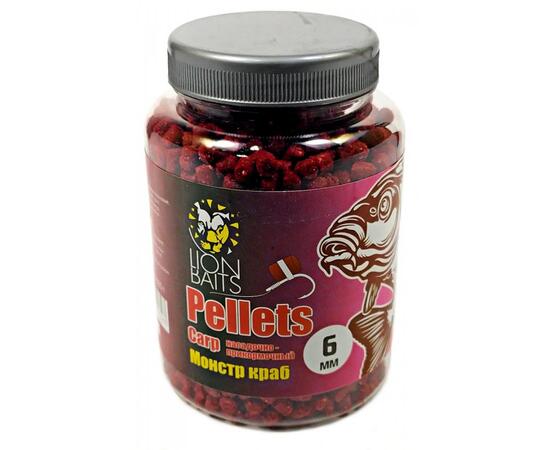 Lion Baits Пеллетс карповый Carp pellets Монстр краб 6 мм - 300 гр, Вкус: Монстр краб, Вид рыбы: карп, сазан, амур, Диаметр (мм): 6 мм, фото 