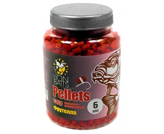 Lion Baits Пеллетс карповый Carp pellets Фрутелла 6 мм - 300 гр, Вкус: Фрутелла, Вид рыбы: карп, сазан, амур, Диаметр (мм): 6 мм, фото 