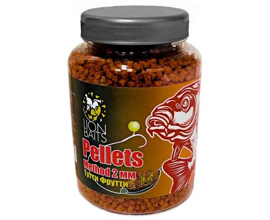 Lion Baits (Method pellets) Пеллетс методный "Тутти Фрутти" 2 мм - 300 гр, Вкус: Тутти Фрутти, Расцветка: оранжевый, Диаметр (мм): 2, фото 