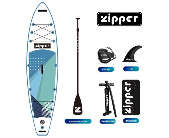 Надувная доска ZIPPER SUP Board (Сап Борд) S LINE 12'6'' TURING BLUE, фото , изображение 3
