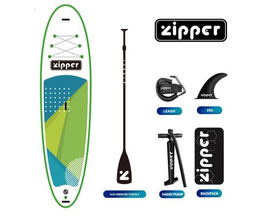 Надувная доска ZIPPER SUP Board (Сап Борд) S LINE 11' GREEN, фото , изображение 3