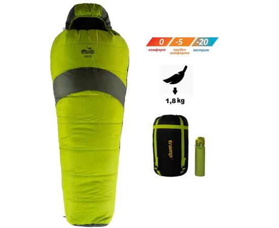 Спальный мешок кокон Tramp Hiker Compact 185*80*55 см (левый), фото 