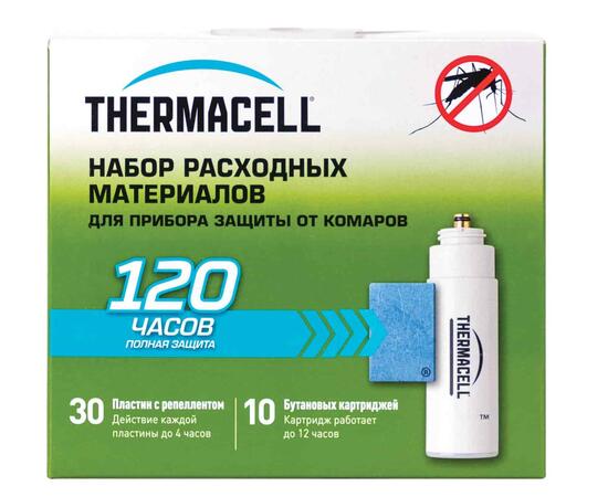 Набор расходных материалов Thermacell Mega Refill (10 газовых картриджей + 30 пластин), фото 