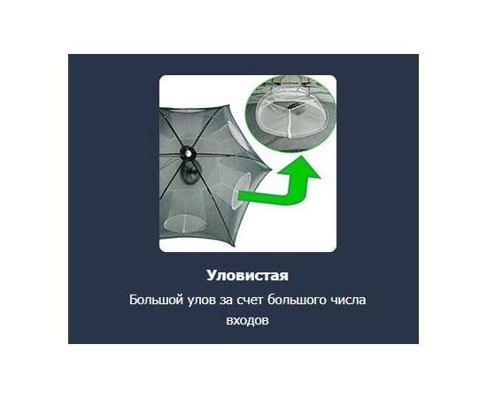 Раколовка "Зонтик", 4 входа, сетка, складная, фото , изображение 8