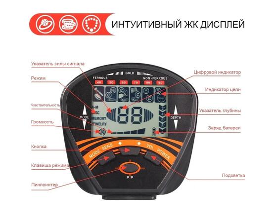 Металлоискатель Tianxun МД 810 с большой поисковой катушкой 10", фото , изображение 3