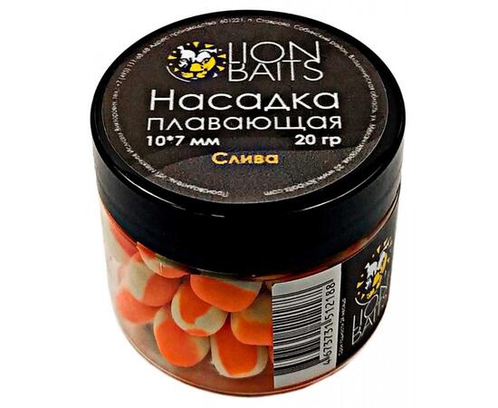 Lion Baits Насадка плавающая двухцветная Слива 10х7 мм (20 гр), Вкус: слива, Диаметр (мм): 10, фото 