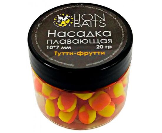 Lion Baits Насадка плавающая двухцветная Тутти-фрутти 10х7 мм (20 гр), Вкус: Тутти-фрутти, Диаметр (мм): 10, фото 