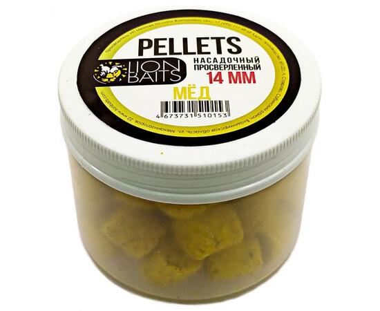 Lion Baits Пеллетс насадочный просверленный Мед 14 мм - 100 г, Вкус: Мед, Диаметр (мм): 14, фото 