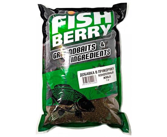 FishBerry Добавка в прикормку "Конопляный жмых" - 1кг, Вкус: Конопляный жмых, фото 