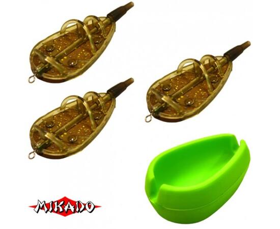Комплект кормушек Mikado Method Feeder L 3x80 g+форма, фото 