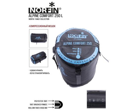 Мешок-одеяло спальный Norfin ALPINE COMFORT 250 R, фото , изображение 4