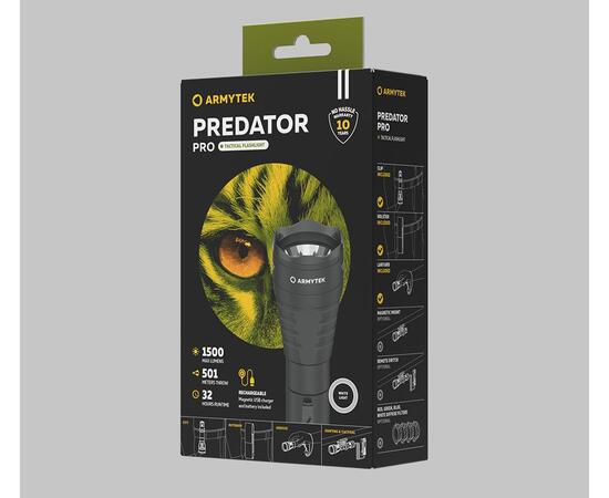 Фонарь Armytek Predator Pro Magnet USB Белый, фото , изображение 3