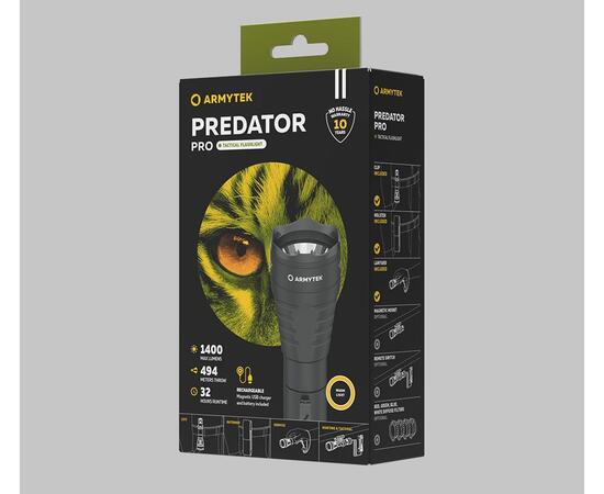 Фонарь Armytek Predator Pro Magnet USB Теплый, фото , изображение 3